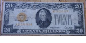 US 20 Dollar Gold Certificate 1928 Banknote