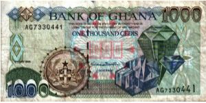 1.000 Cedis * 1995 * P-29b Banknote