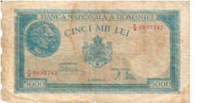 5.000 Lei * 1945 Banknote
