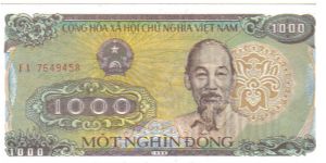 1988 Vietnam 1000 Dong Banknote