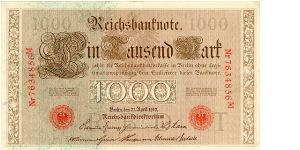 1000 Mark
Reichsbanknote Banknote