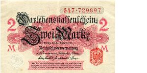 2 Mark
Darlehenskassenschein Banknote