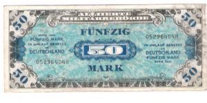 Allied Military Currency /Germany  50 Mark Printed By the US BEP Banknote