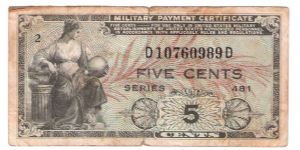 series 481 US Military payment script Banknote
