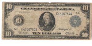 Large $10 Federal Reserve Note Banknote