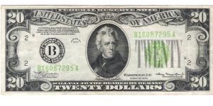 usa federal reserve note lightgreen seal Banknote