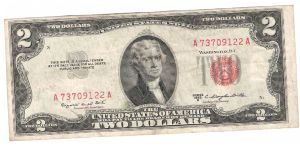 1953 B USN red seal Smith/ Dillion Banknote