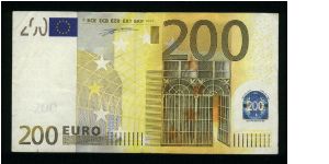 200 Euro.

Serial -X- prefix (Germany).

Iron and glass architecture on face and back.

Pick #6x Banknote