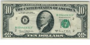 USA New York 1969 $10 Banknote