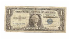 1957B Silver certificate also baught for $1.00 Banknote
