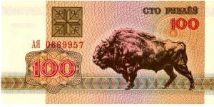 100 Rouble Bison Banknote