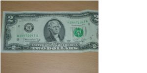 2 dollars, bicentennial year, Federal Reserve Bank of St. Louis, Missouri Banknote