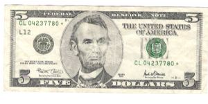 $5.00 star Banknote