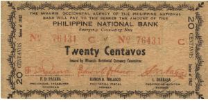 S-574 Misamis 20 Centavos note. Will trade this note for Philippine notes I don't have. Banknote