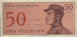 50 Cents Volunteers Series. Signed By Jusuf Muda Dalam & Hertatijanto(O)A Voluntress(R)Number 50.104x52mm Banknote