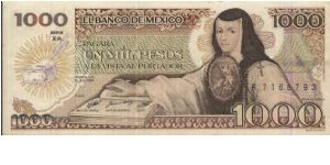 1000 Pesos Banco De Mexico Dated 19 July 1985. Banknote