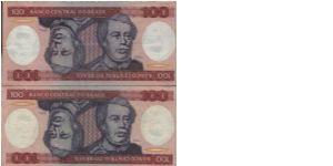Running AA Series No:A6892064558A & A6892064559A
100 Cruzeiros Dated 1984

Obverse:Caxias

Reverse:Battle & Sword. 

Watermark:Yes

BID VIA EMAIL Banknote