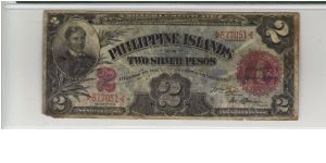 PI-25a RARE Philippine Islands 2 Peso note with W.H. Taft and Frank Branagan signatures. Banknote