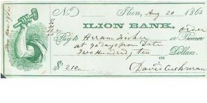 Ilion Bank check Banknote