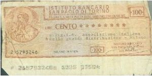 What I believe is a bank check Banknote