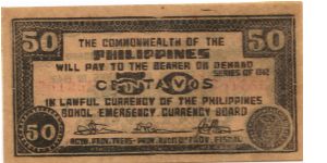 S-134d Bohol 50 centavos not. Banknote
