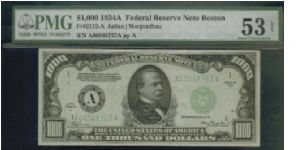 Always buying High Denomination Notes. Please offer!!

US$1000 dollars

1934A BOSTON 


S/N:A00048757A

Bid Via Email Banknote