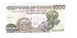 Bank of Ghana
2003
1000 CEDIS
Seriel #NK8571526 Banknote