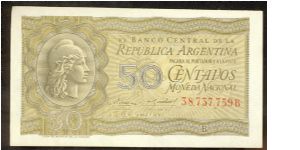 Argentina 50 Centavos 1951-56 P261. Banknote