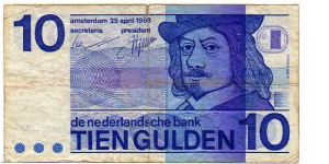 10 Gulden - pk# 91 b - 26.04.1968
 Banknote