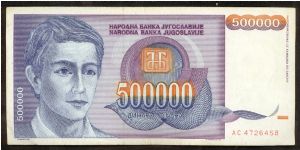 Yugoslavia 500,000 Dinara 1993 P119 Banknote