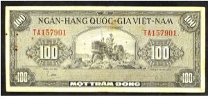 South Vietnam 100 Dong 1955 P8. Banknote