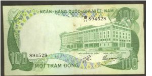 South Vietnam 100 Dong 1972 P31. Banknote