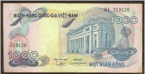 South Vietnam 1000 Dong 1971 P29. Banknote