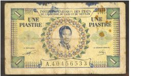 French Indochina 1 Piastre 1953 P104 Banknote