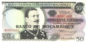 Overprint on #111.

Black on multicolour underprint. J. de Azevedo Coutinho at left center, arms at upper center right. Back Green; bank steamship seal at left. Watermerk: Arms Banknote