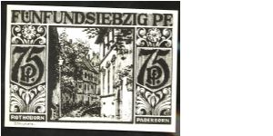 Germany Notgeld Paderborn 75Pf 1921 L1015e. Banknote