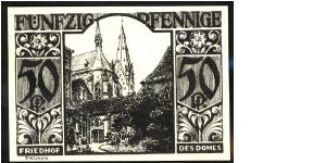 Germany Notgeld Paderborn 50Pf 1921 L1015e. Banknote