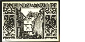 Germany Notgeld Paderborn 25Pf 1921 L1015e. Banknote