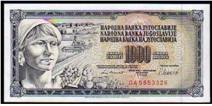 1000 Dinara
Pk 92 Banknote