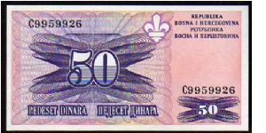 50 Dinara__
Pk 47__

Printed in London
 Banknote