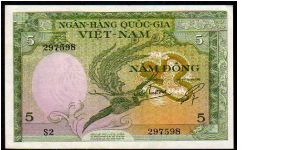 (Vietnam - South)

5 Dong
Pk 2 Banknote