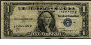 Series 1935A $1 Silver Certificate.  Serial: Q99530520B Banknote