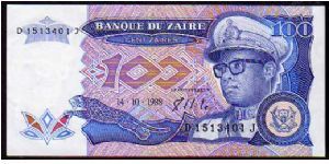 *ZAIRE*
_________________

100 Zaires
Pk 33a
----------------- Banknote