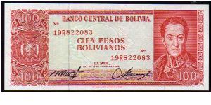 100 Pesos Bolivanos__
Pk 163a Banknote