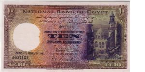 NATIONAL BANK OF EGYPT
10 POUNDS A CHARMING PIECE FOR COLLECTING Banknote