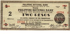 S-625a RARE Negros Occidental 2 Pesos note in series, 14 of 20. Banknote