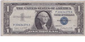 1957 A $1 SILVER CERTIFICATE Banknote