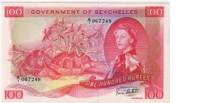 THE GOVERNMENT OF SEYCHELLES-
 100 RUPEES Banknote