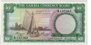 GAMBIA CURRENCY BOARD-
 10/- Banknote