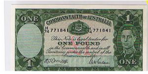 GOVERNMENT OF AUSTRALIA-
 1 POUND. Banknote